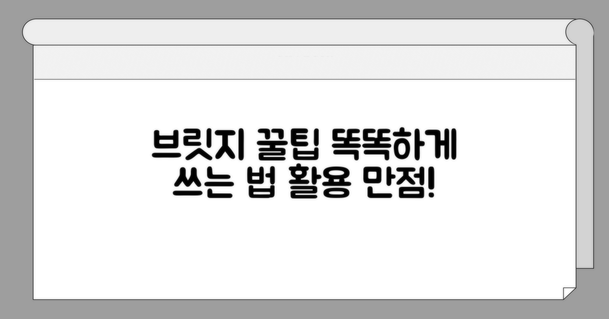 스마트하게 브릿지 활용하는 꿀팁
