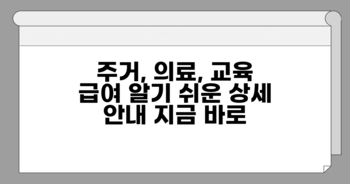 주거급여, 의료급여, 교육급여 상세 안내