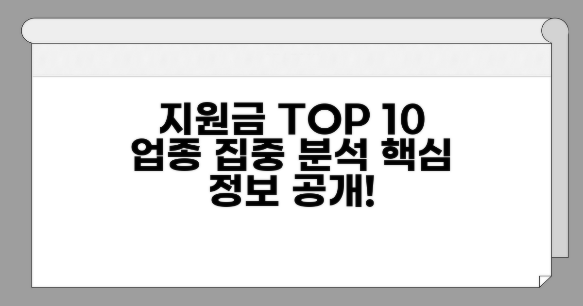 지원금 상위 10% 업종 집중 분석
