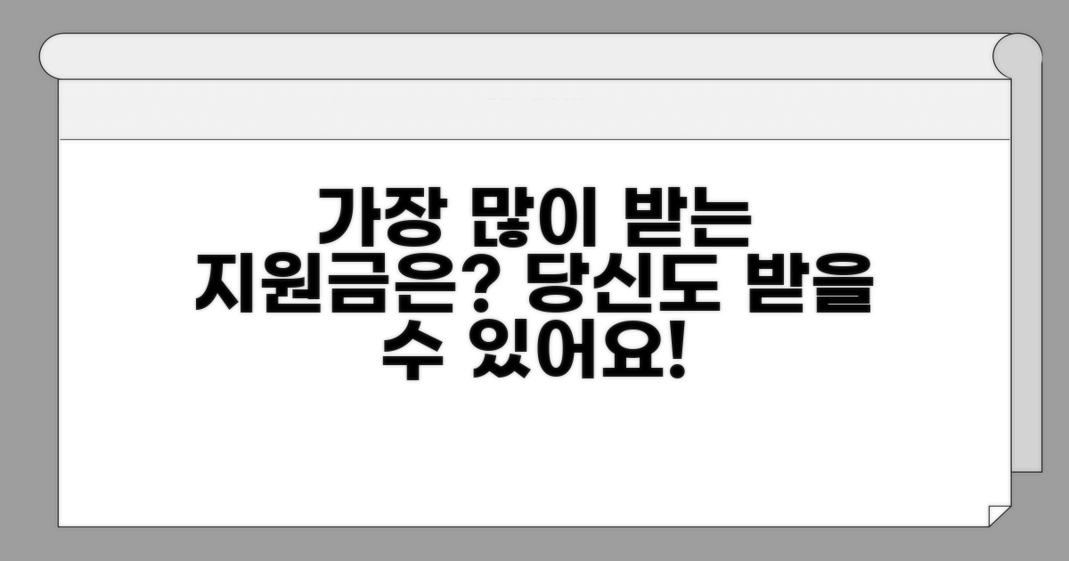 가장 많이 받는 지원금 종류는?