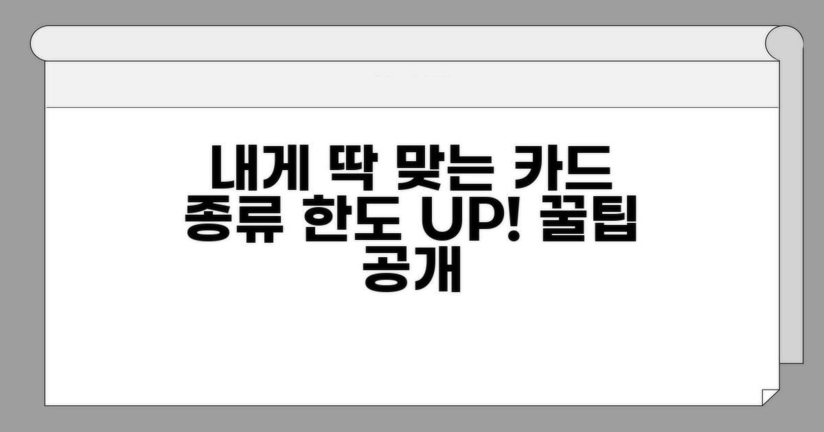 나에게 맞는 카드 종류와 한도조정