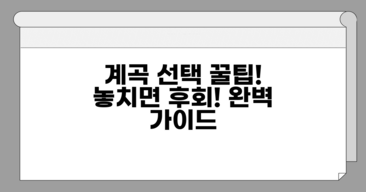 계곡 선택 시 고려사항 완벽 정리