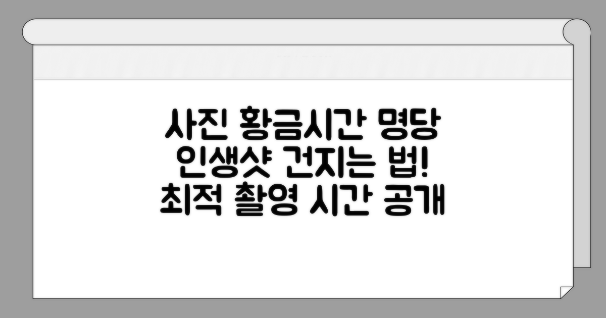 사진 잘 나오는 시간과 명당