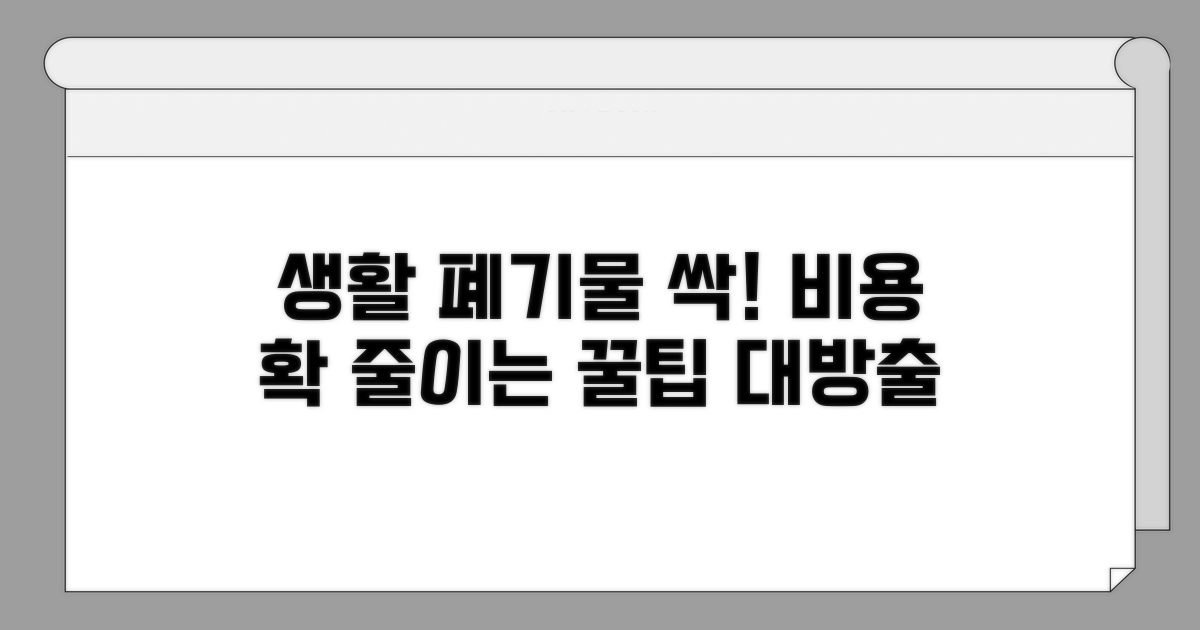 생활폐기물 비용 절감 첫걸음