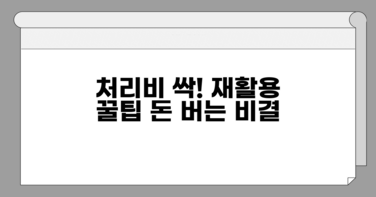 재활용으로 처리비용 줄이는 팁