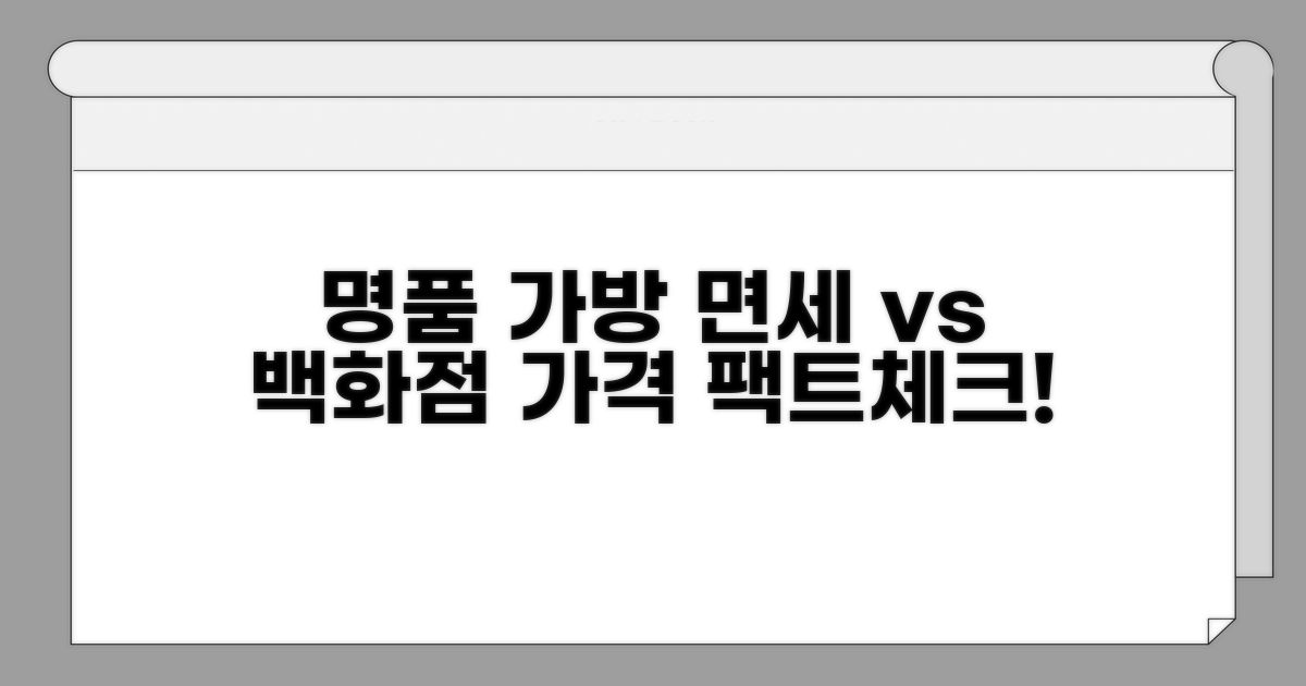 면세점 vs 백화점, 명품 가방 가격 비교 분석