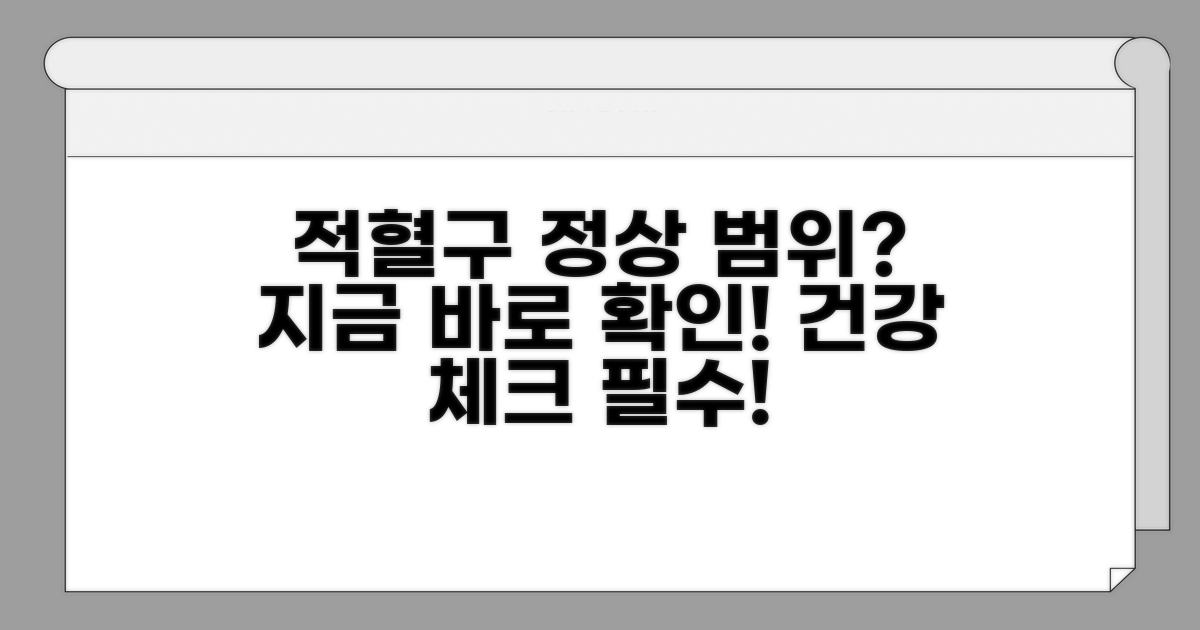 적혈구 수치 정상 범위는 얼마일까?