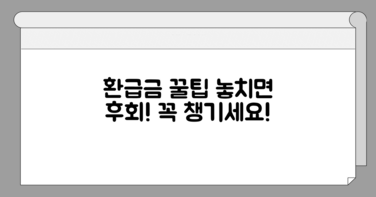 환급금 놓치지 않는 핵심 꿀팁