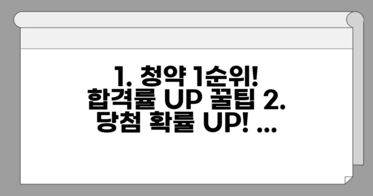 1순위 청약 성공률 높이는 꿀팁