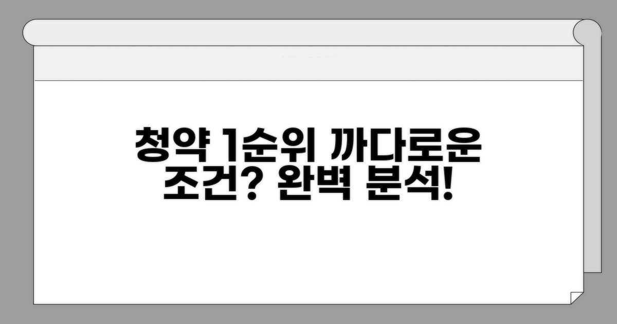 청약 1순위 까다로운 조건 완벽 분석