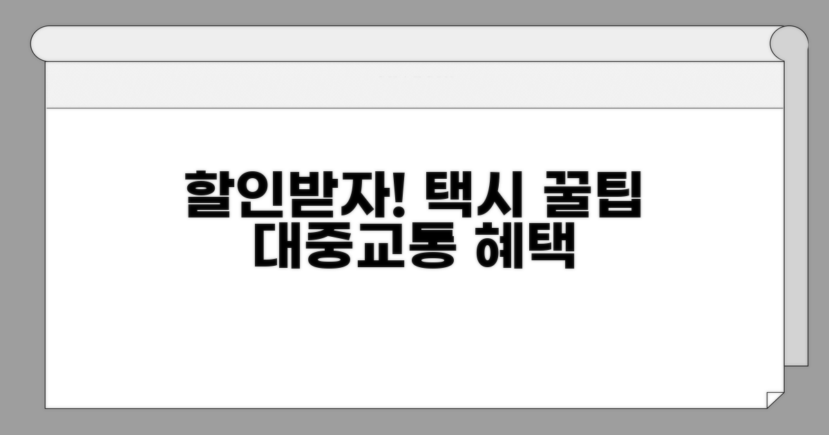 대중교통 택시 할인 혜택 자세히 보기