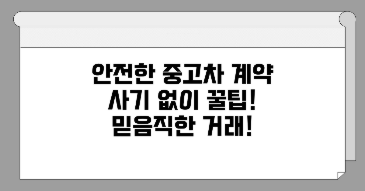 중고차 거래, 안전하게 계약하기