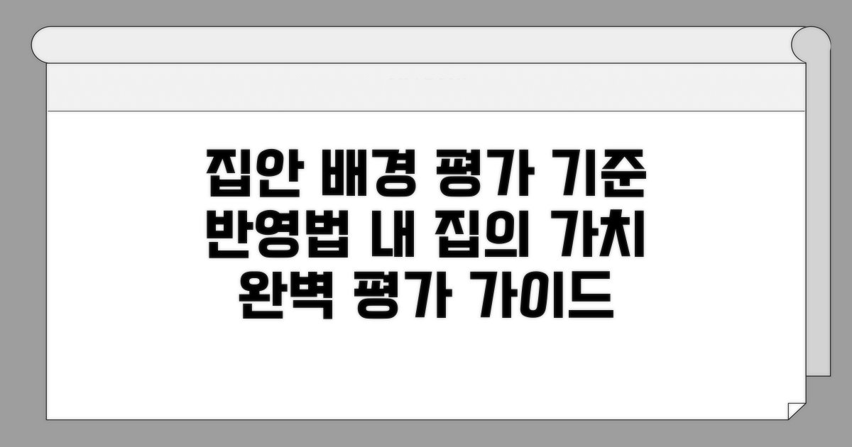 집안 배경 평가 기준과 반영 방식