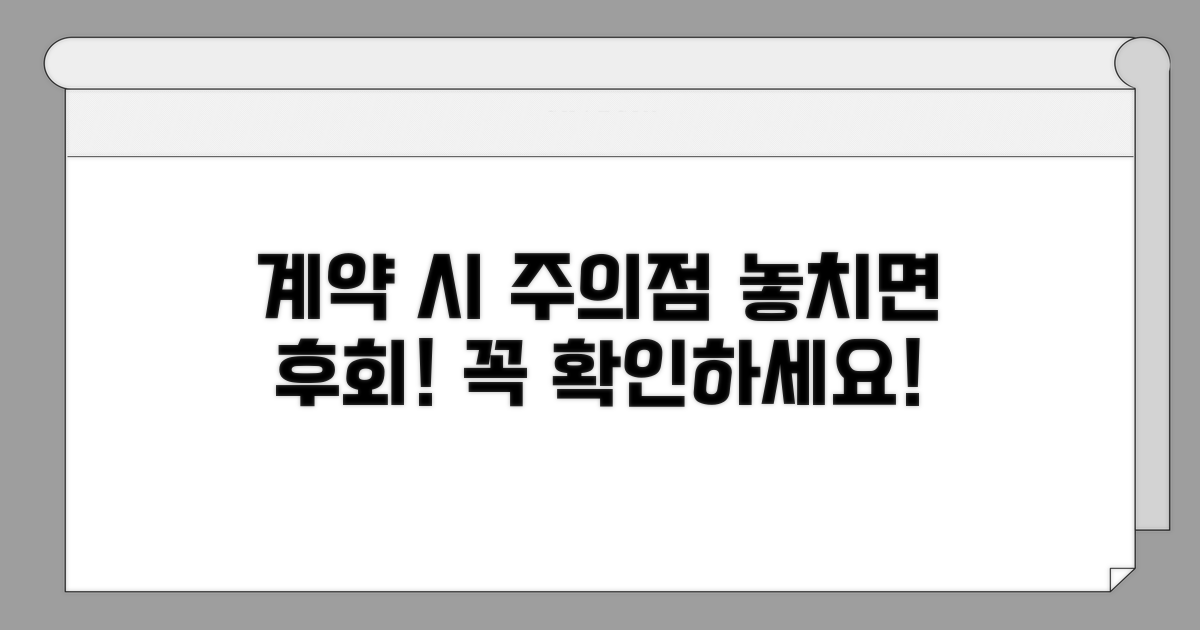 계약 시 꼭 알아야 할 주의점