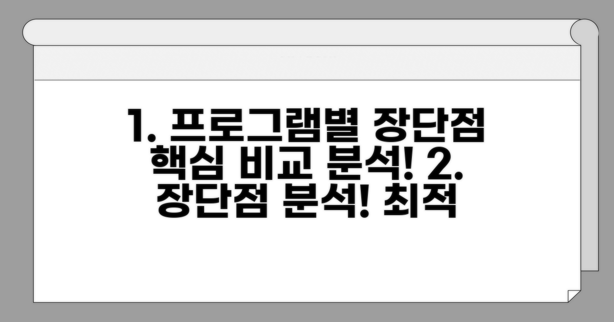 각 프로그램별 장단점 비교 분석