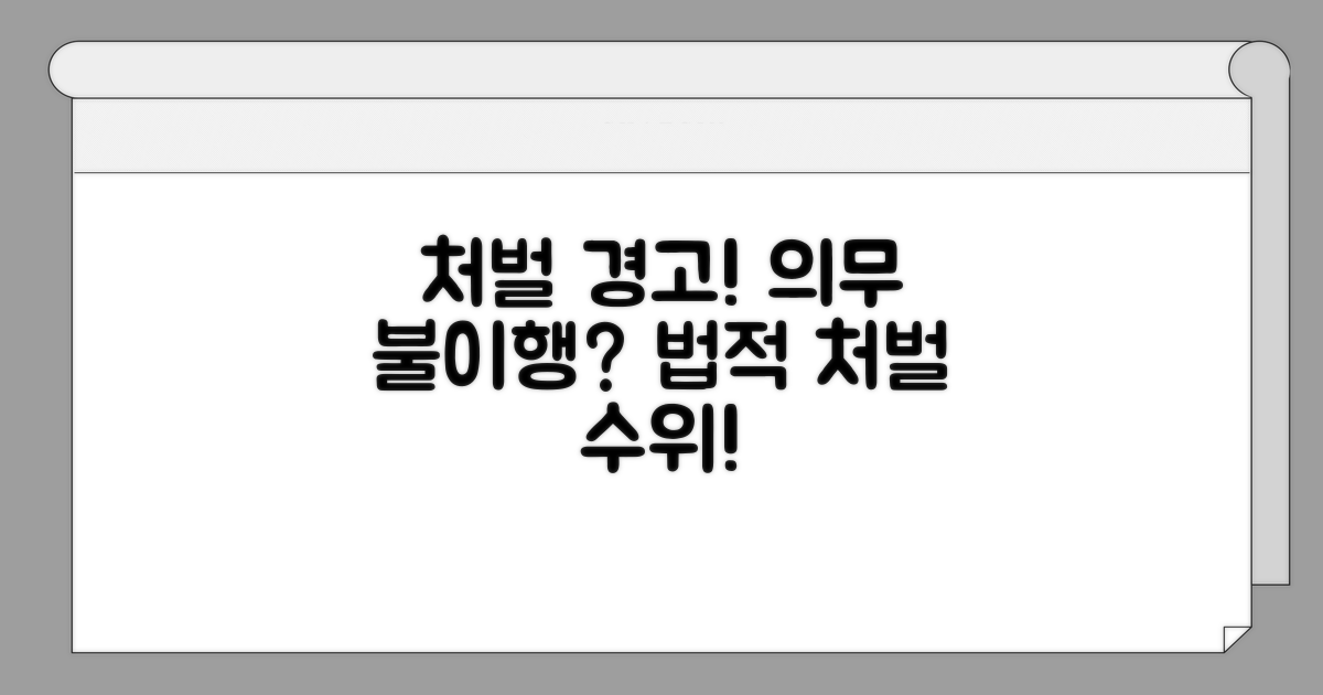 의무 불이행 시 법적 처벌 수위