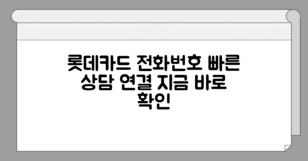 롯데카드 전화번호와 상담 연결 방법