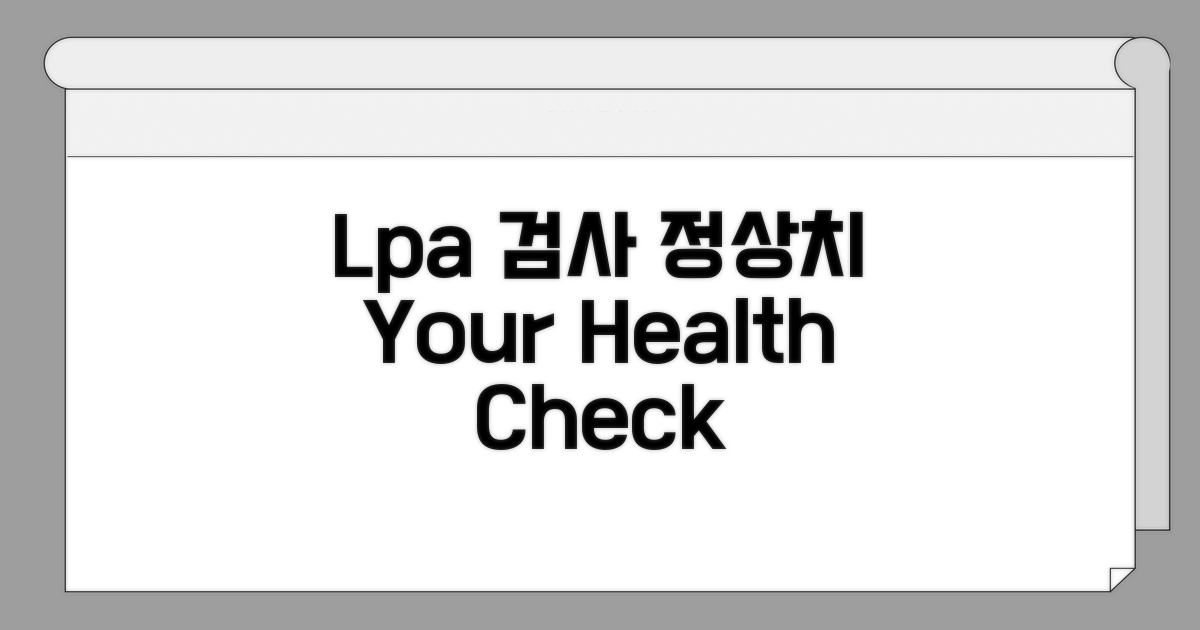 Lp(a) 검사 방법과 정상 범위