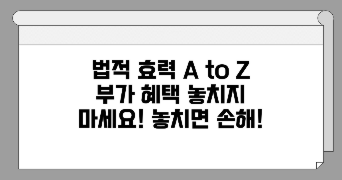 법적 효력 및 부가 혜택 안내