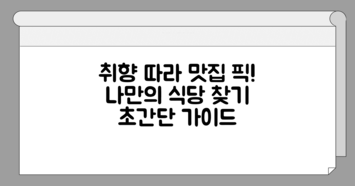 취향별 식당 선택 가이드