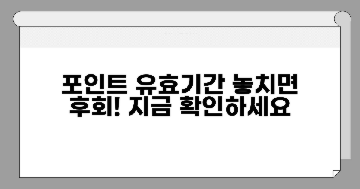포인트 유효기간, 놓치면 후회해요