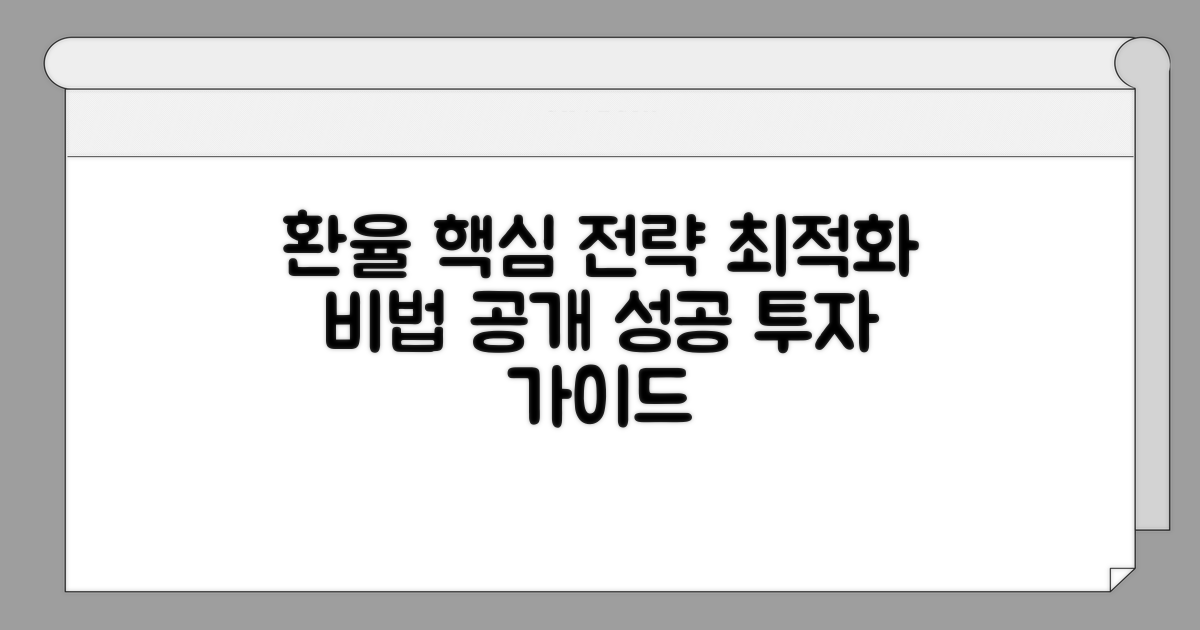환율 최적화 핵심 전략