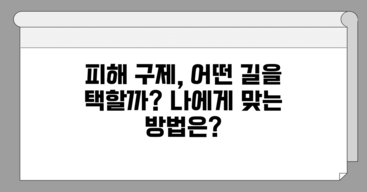 피해 구제 방법, 어떤 걸 선택할까?