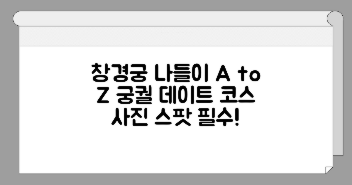 알찬 창경궁 나들이 계획