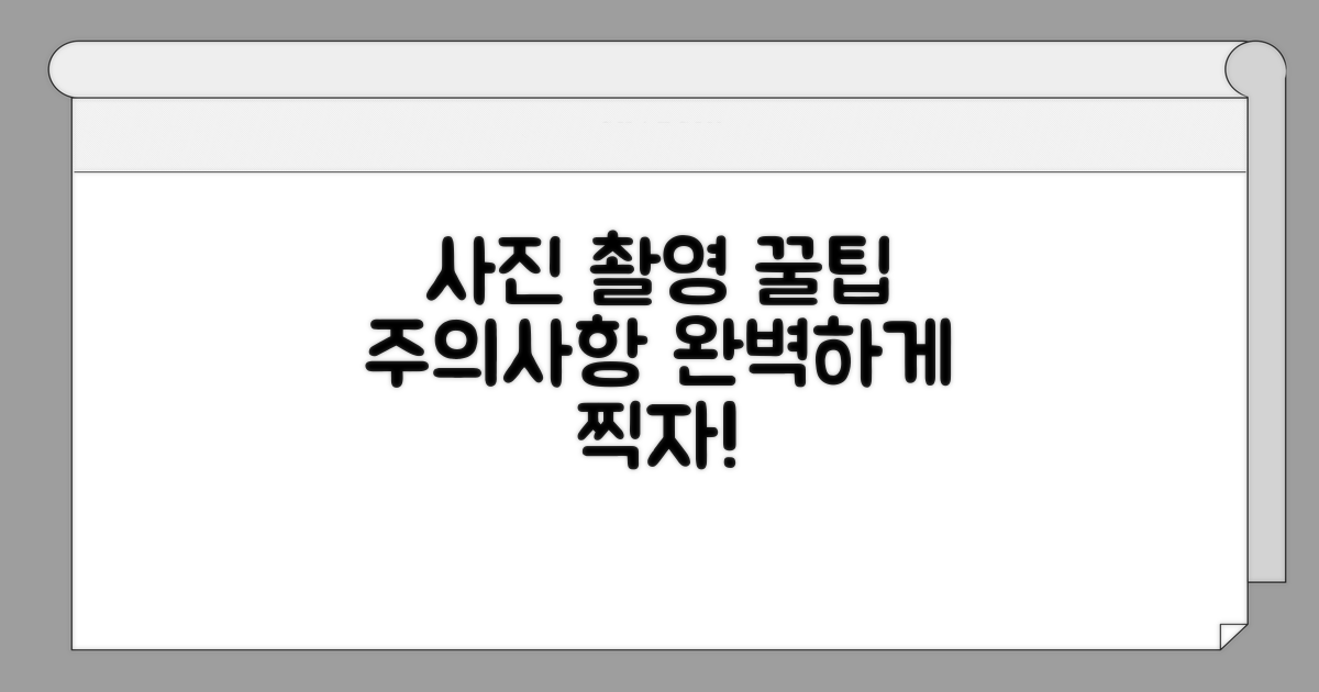 사진 촬영 꿀팁 & 주의사항