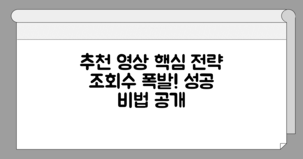추천 영상 만드는 핵심 전략