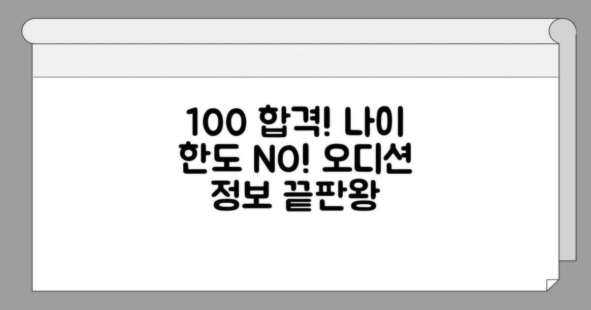 나이제한 없는 오디션 정보 총정리