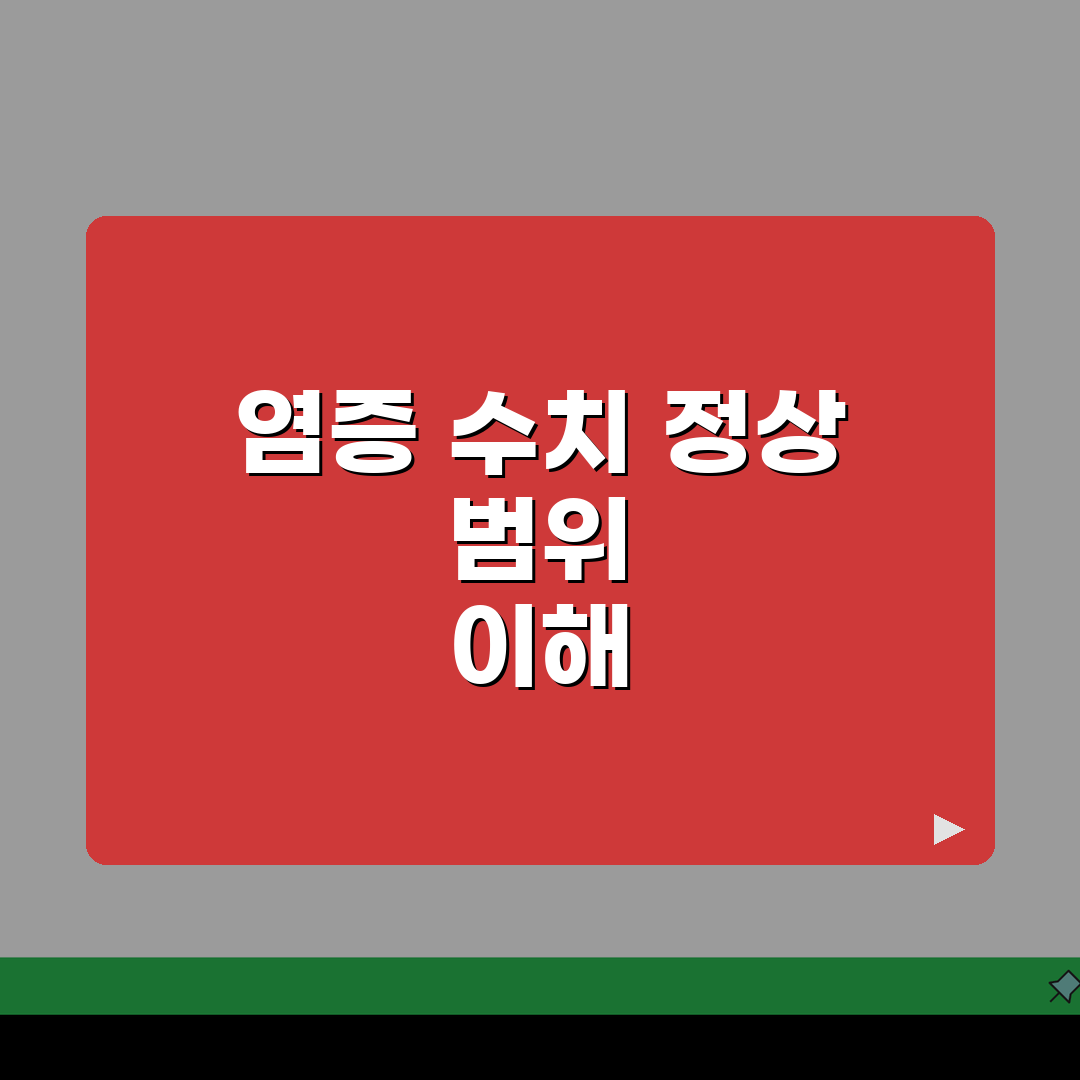 염증 수치 CRP ESR 정상범위 건강 지표표 총정리: 5가지 핵심 정보