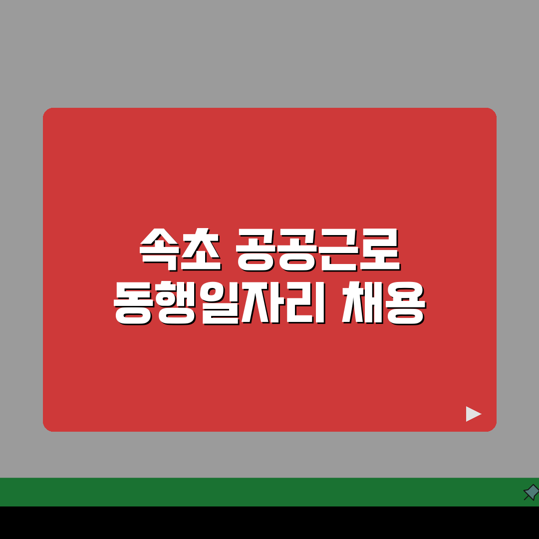 속초시청 홈페이지 일자리센터 공공근로 동행일자리 채용 정보 바로가기 꿀팁